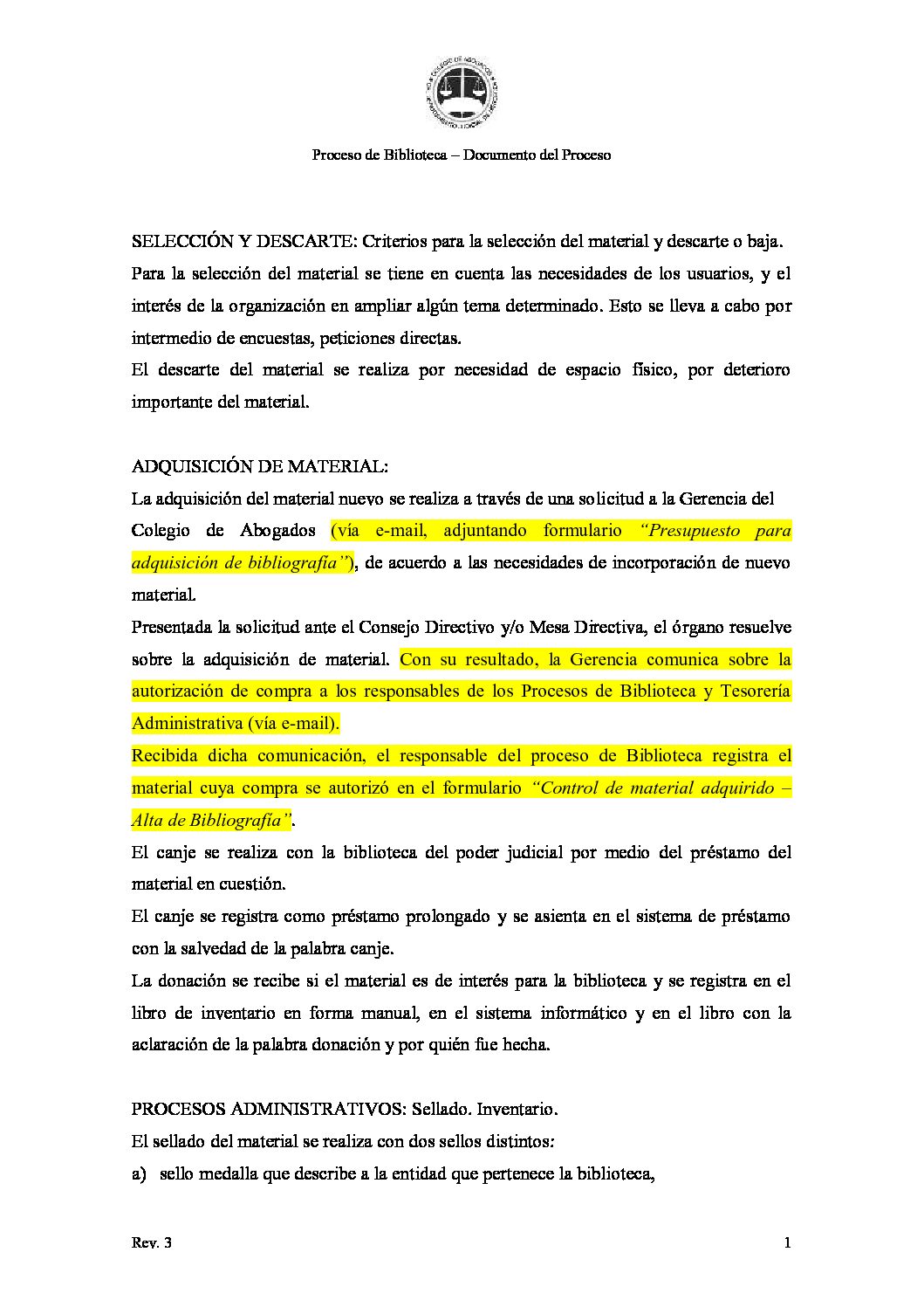 ISO9001-BL-Documento del proceso - REV 3