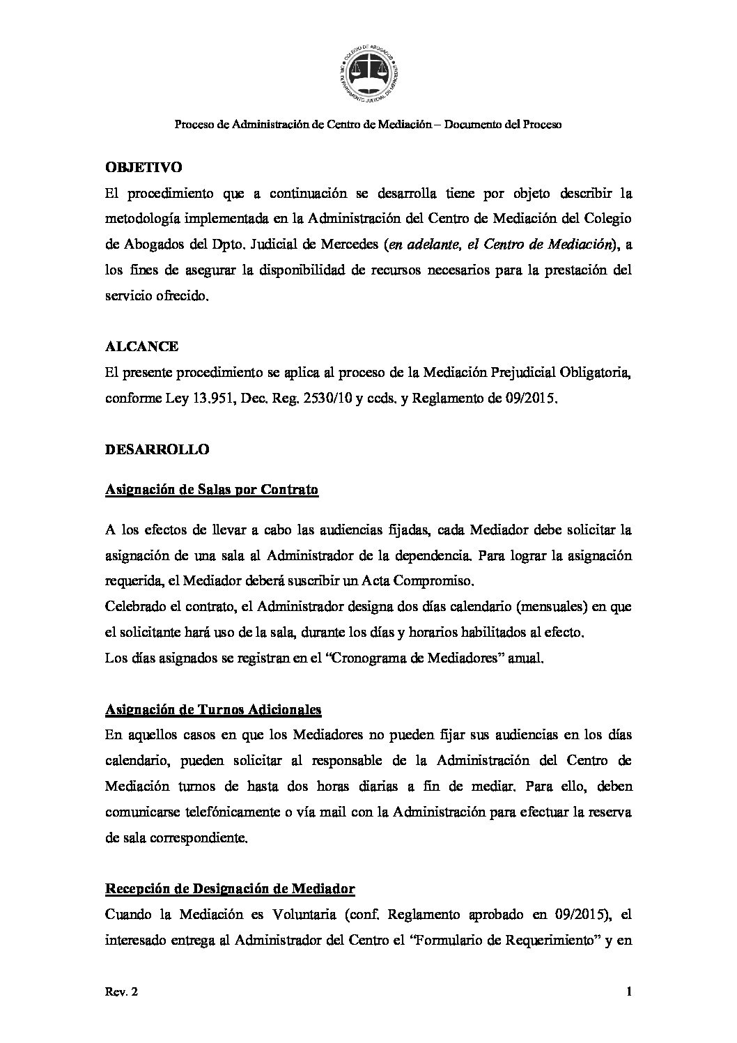 ISO9001-CM-Documento del proceso - REV 2